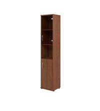 Шкаф колонка с малой глухой и стеклянной дверьми СУ-1.4(R) Орех Французcкий 406*365*1975 